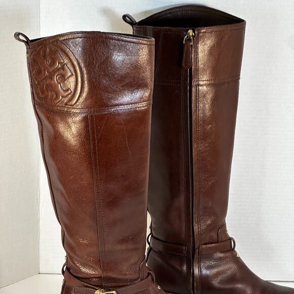 Tory Burch Brown Leather Boots size 9.5 - Picture 6 of 16